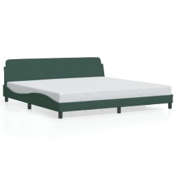 Cadre de lit sans matelas vert foncé 200x200 cm velours 