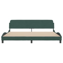 Cadre de lit sans matelas vert foncé 200x200 cm velours 