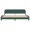 Cadre de lit sans matelas vert foncé 200x200 cm velours 
