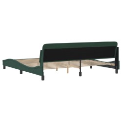 Cadre de lit sans matelas vert foncé 200x200 cm velours 
