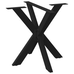 Pied de table à manger en forme d'araignée noir 85 x 85 x (72-73) cm en acier 