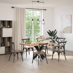 Pied de table à manger en forme d'araignée noir 85 x 85 x (72-73) cm en acier 