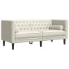 Canapé Chesterfield avec traversins 2 places crème velours 