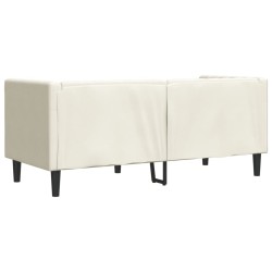 Canapé Chesterfield avec traversins 2 places crème velours 