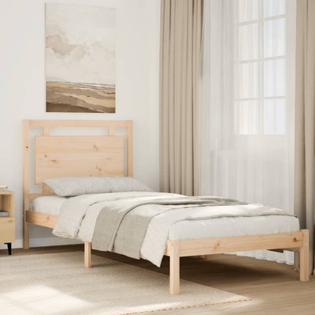 Cadre de lit extra long sans matelas 100x210 cm bois massif 