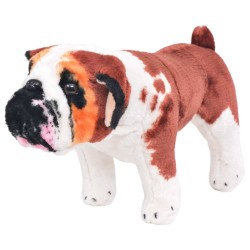 Jouet en peluche Chien de race Bulldog Marron et blanc XXL 