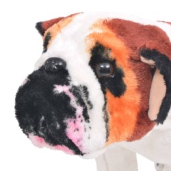 Jouet en peluche Chien de race Bulldog Marron et blanc XXL 