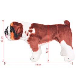 Jouet en peluche Chien de race Bulldog Marron et blanc XXL 