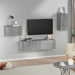 Ensemble de meubles TV 4 pcs Sonoma gris Bois d'ingénierie 