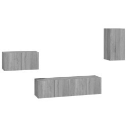 Ensemble de meubles TV 4 pcs Sonoma gris Bois d'ingénierie 