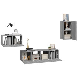 Ensemble de meubles TV 4 pcs Sonoma gris Bois d'ingénierie 