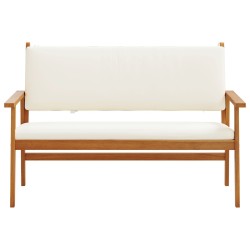 Banc de jardinavec coussins en bois d'acacia massif 