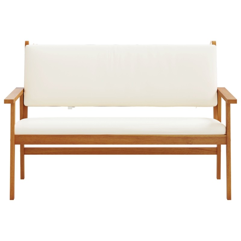 Banc de jardinavec coussins en bois d'acacia massif 