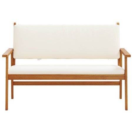 Banc de jardinavec coussins en bois d'acacia massif 