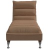 Chaise longue avec coussins marron tissu 