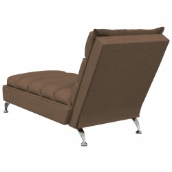 Chaise longue avec coussins marron tissu 