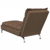 Chaise longue avec coussins marron tissu 