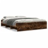 Cadre de lit sans matelas chêne fumé 150x200 cm bois ingénierie 