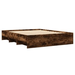 Cadre de lit sans matelas chêne fumé 150x200 cm bois ingénierie 