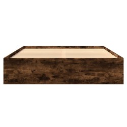 Cadre de lit sans matelas chêne fumé 150x200 cm bois ingénierie 