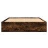 Cadre de lit sans matelas chêne fumé 150x200 cm bois ingénierie 