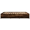 Cadre de lit sans matelas chêne fumé 150x200 cm bois ingénierie 