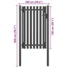 Portail de clôture de jardin Acier 1x2 m Anthracite 
