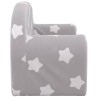 Canapé enfants 2 places gris clair avec étoiles peluche douce 