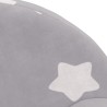 Canapé enfants 2 places gris clair avec étoiles peluche douce 