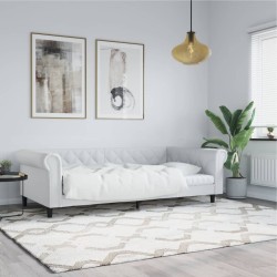 Lit de jour blanc 100x200 cm similicuir 