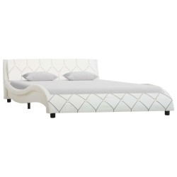 Cadre de lit sans matelas blanc similicuir 140x200 cm 