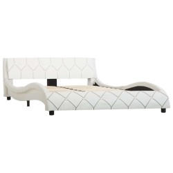 Cadre de lit sans matelas blanc similicuir 140x200 cm 