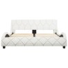 Cadre de lit sans matelas blanc similicuir 140x200 cm 