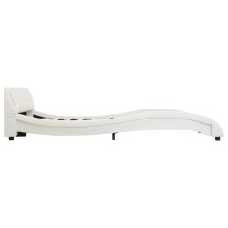 Cadre de lit sans matelas blanc similicuir 140x200 cm 