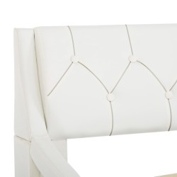 Cadre de lit sans matelas blanc similicuir 140x200 cm 