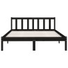 Cadre de lit sans matelas noir bois massif 