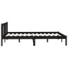 Cadre de lit sans matelas noir bois massif 