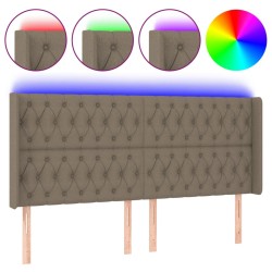 Tête de lit à LED Taupe 203x16x118/128 cm Tissu 