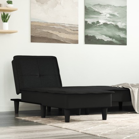 Chaise longue noir tissu 