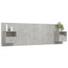 Tête de lit avec armoires Gris béton Bois d'ingénierie 