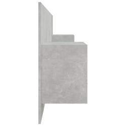 Tête de lit avec armoires Gris béton Bois d'ingénierie 
