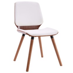 Chaises à manger lot de 2 blanc similicuir 