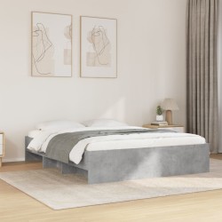 Cadre de lit sans matelas gris béton 150x200 cm bois ingénierie 