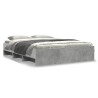 Cadre de lit sans matelas gris béton 150x200 cm bois ingénierie 