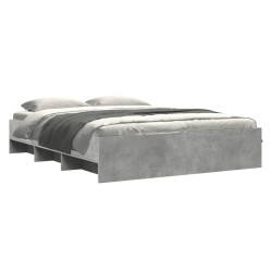 Cadre de lit sans matelas gris béton 150x200 cm bois ingénierie 