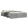 Cadre de lit sans matelas gris béton 150x200 cm bois ingénierie 