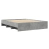 Cadre de lit sans matelas gris béton 150x200 cm bois ingénierie 