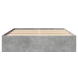 Cadre de lit sans matelas gris béton 150x200 cm bois ingénierie 