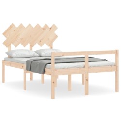 Lit pour personne âgée et tête de lit petit double bois massif 