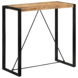 Table de bar 110x55x110 cm bois de manguier massif brut 